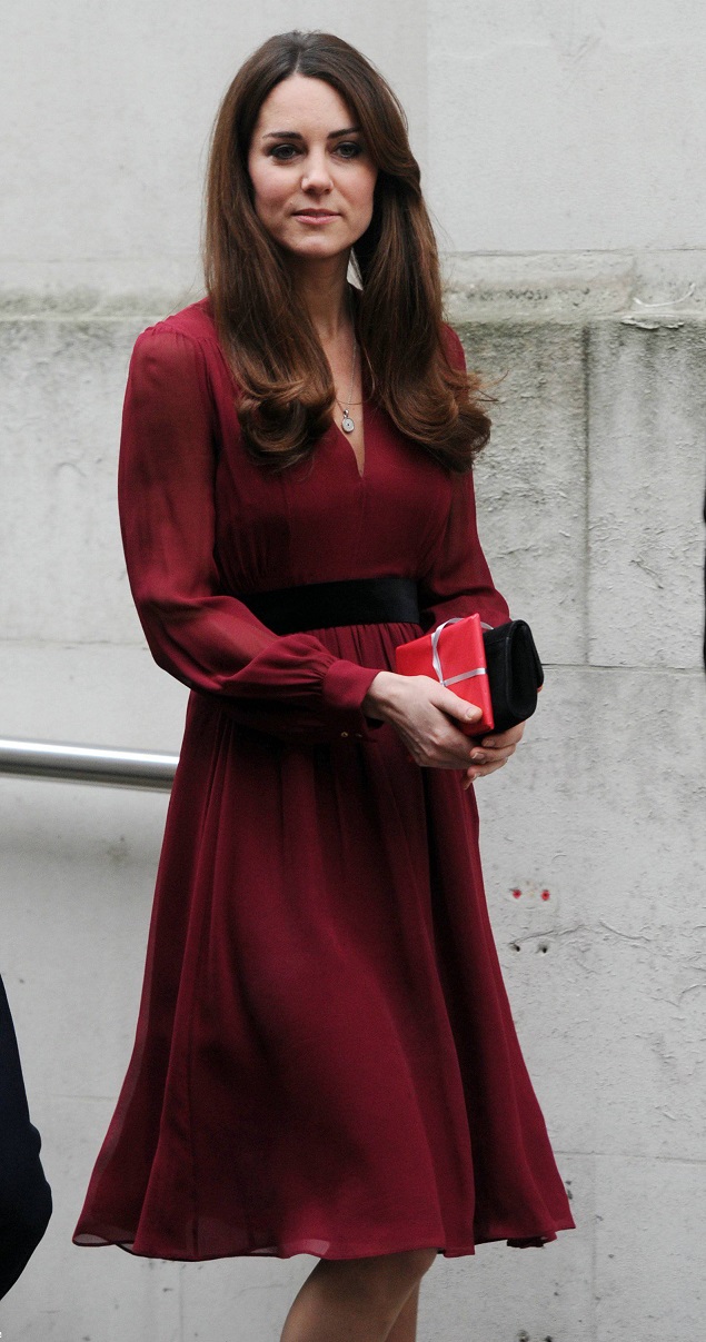 Duchess Kate: burgundy “Sofie Rae” dress by Whistles | Duchess Kate