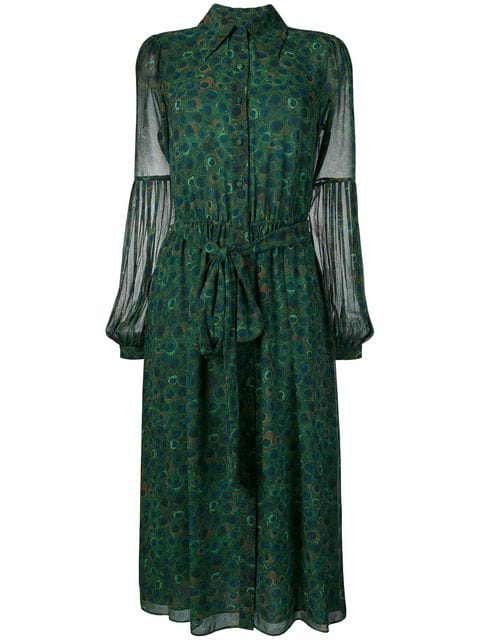 michael kors green peacock dress