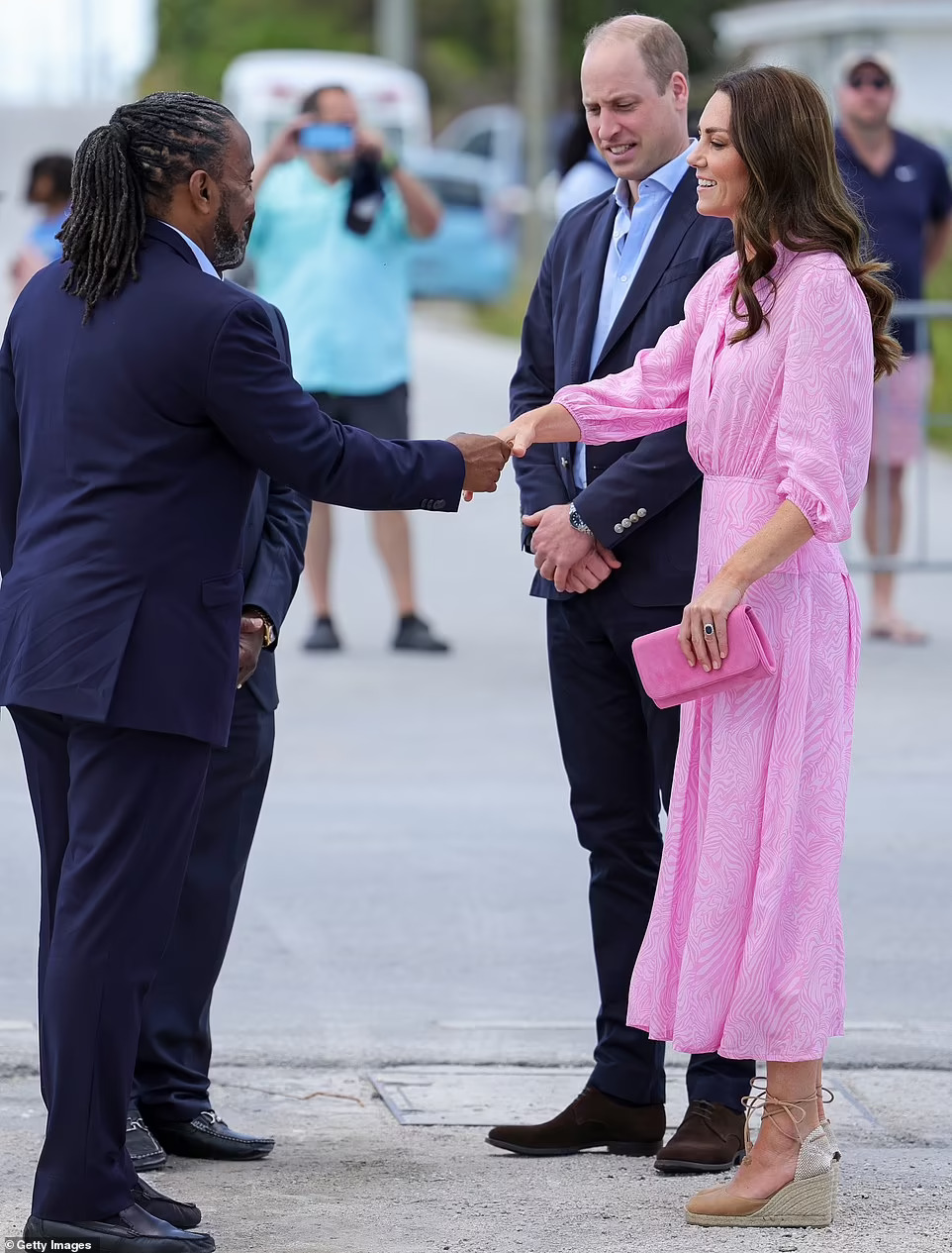 Rixo Izzy Dress in Pink worn by Kate Middleton in The Bahamas
